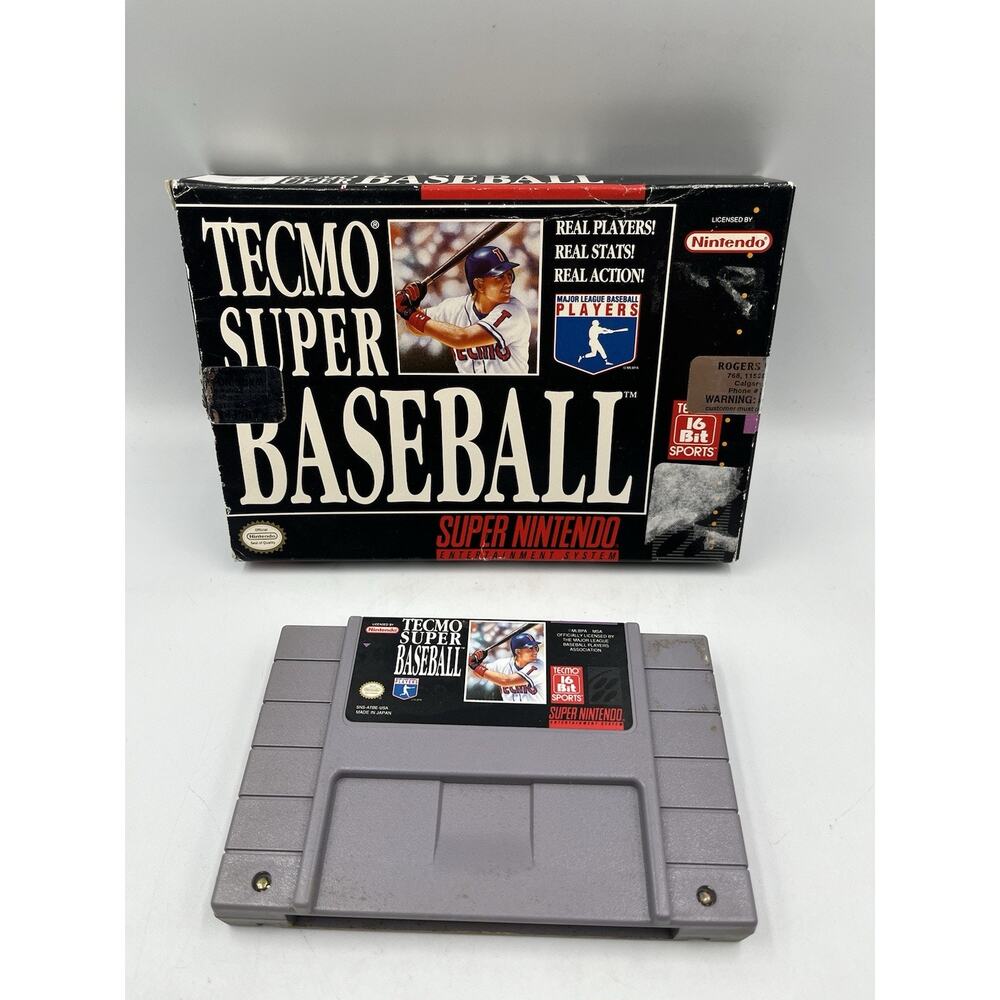 Tecmo Super Baseball SNES Super Nintendo Original Box Authentic